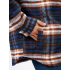 Рубашка-куртка в клетку унисекс с шерстяной подкладкой и капюшоном. Тёмно-синяя клетка