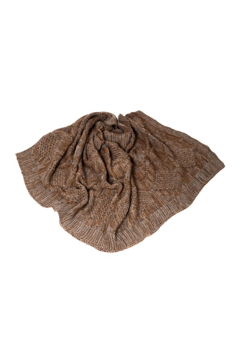 Плед вязанный из верблюжьей шерсти (70 х 180 см)