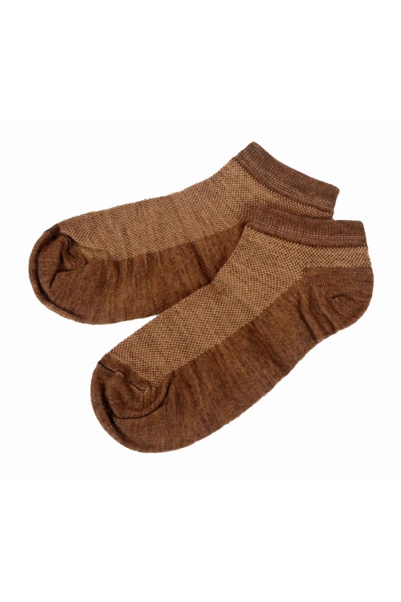 Носки укороченные из верблюжьего пуха Soft. Цвет коричневый